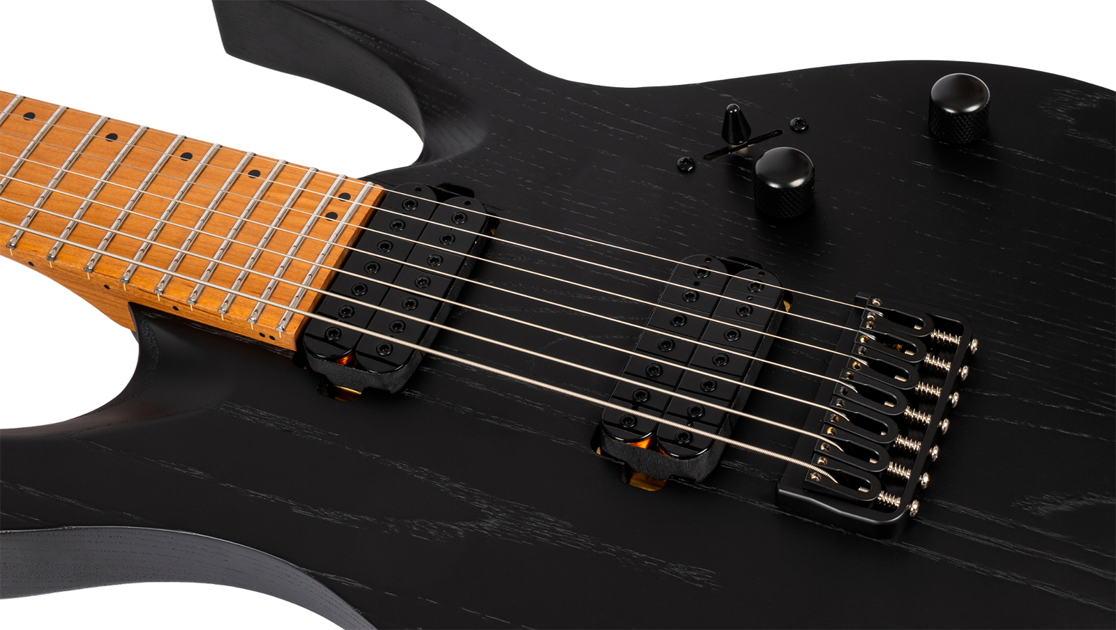 Spira Guitars S607 Abk 7c Baryton 2h Ht Eb - Stained Black - Guitarra eléctrica barítono - Variation 3