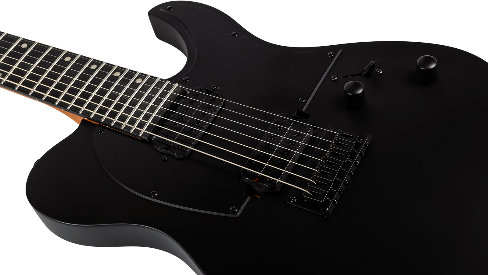 Spira Guitars T407 Mwh 7c 2h Ht Eb - Satin Black - Guitarra eléctrica barítono - Variation 4