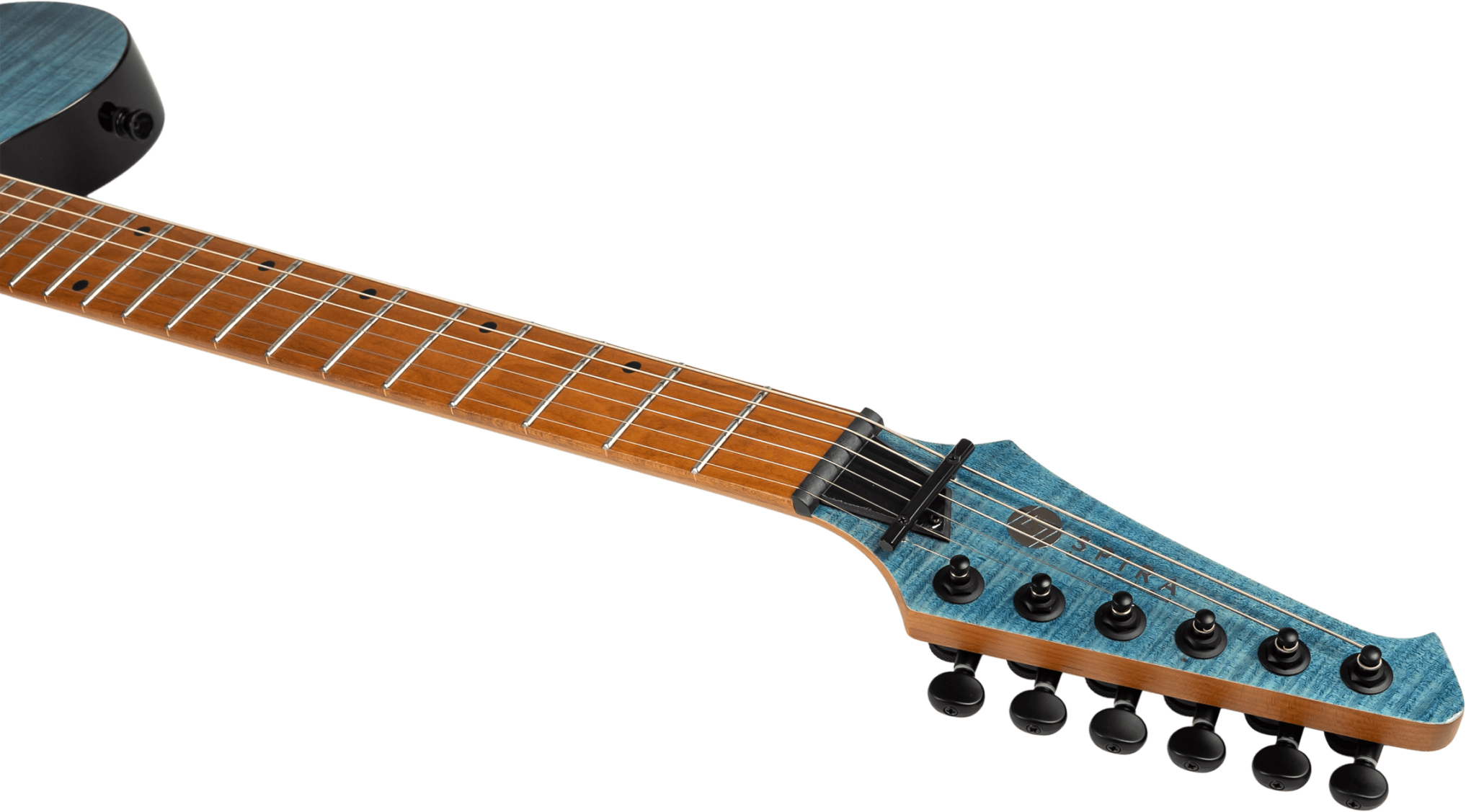 Spira Guitars T450 Tdb 2h Ht Mn - Trans Blue - Guitarra eléctrica con forma de tel - Variation 4