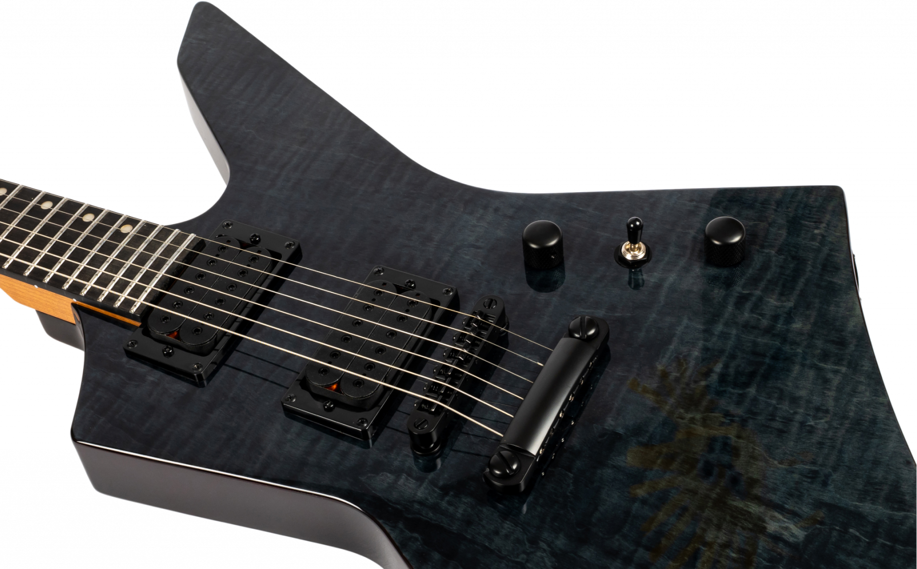 Spira Guitars T500 Tbk E 2h Ht Eb - Trans Black - Guitarra electrica metalica - Variation 3