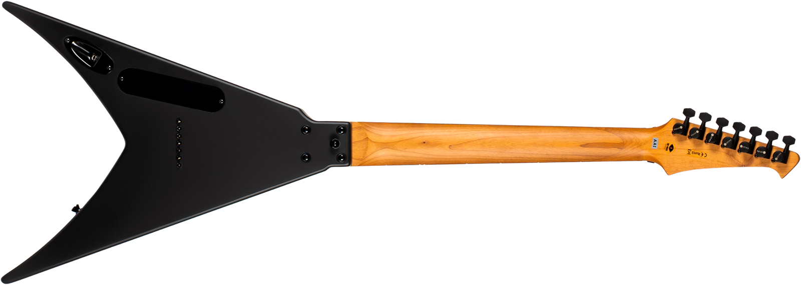 Spira Guitars V407 Mbk 7c 2h Ht Eb - Black Satin - Guitarra electrica metalica - Variation 1