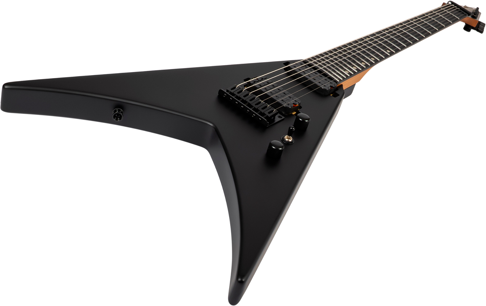Spira Guitars V407 Mbk 7c 2h Ht Eb - Black Satin - Guitarra electrica metalica - Variation 2