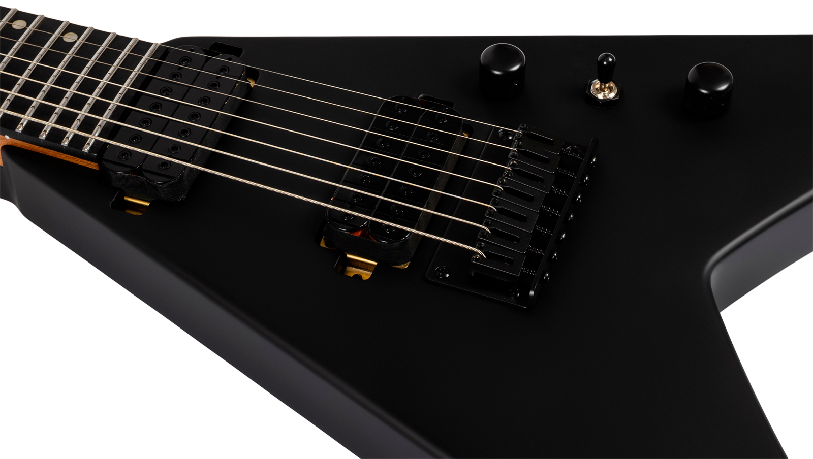 Spira Guitars V407 Mbk 7c 2h Ht Eb - Black Satin - Guitarra electrica metalica - Variation 3