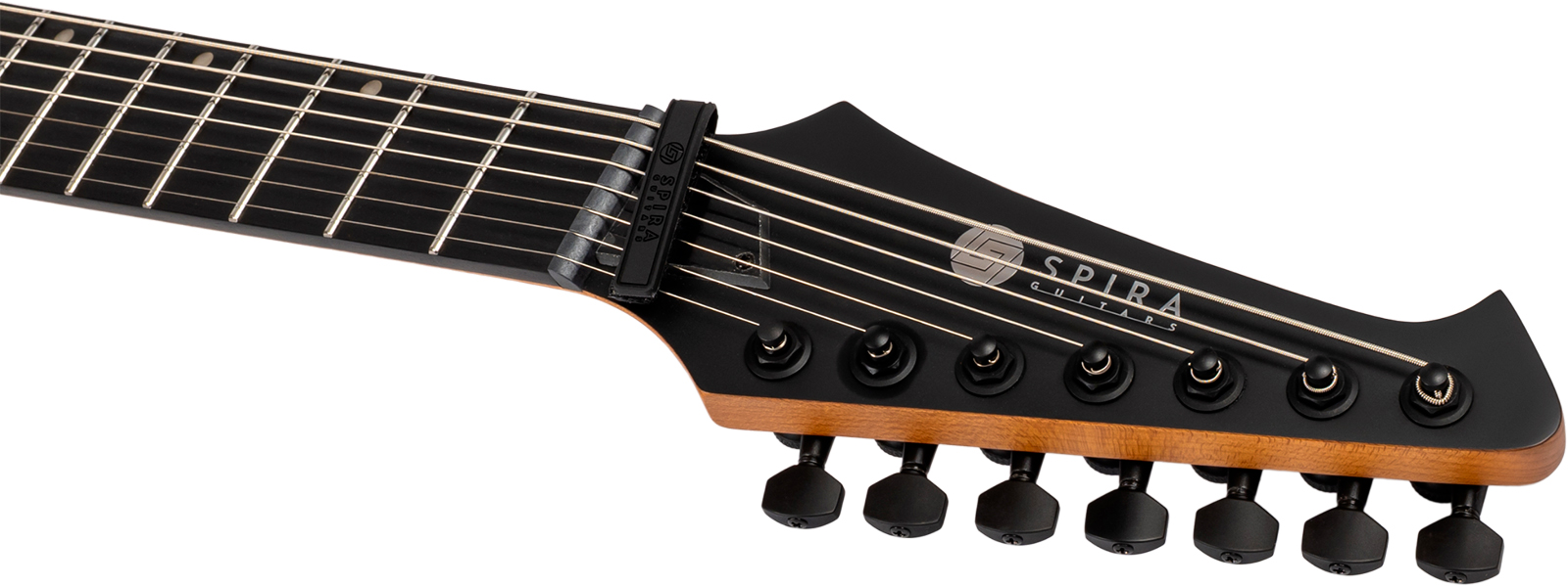 Spira Guitars V407 Mbk 7c 2h Ht Eb - Black Satin - Guitarra electrica metalica - Variation 4