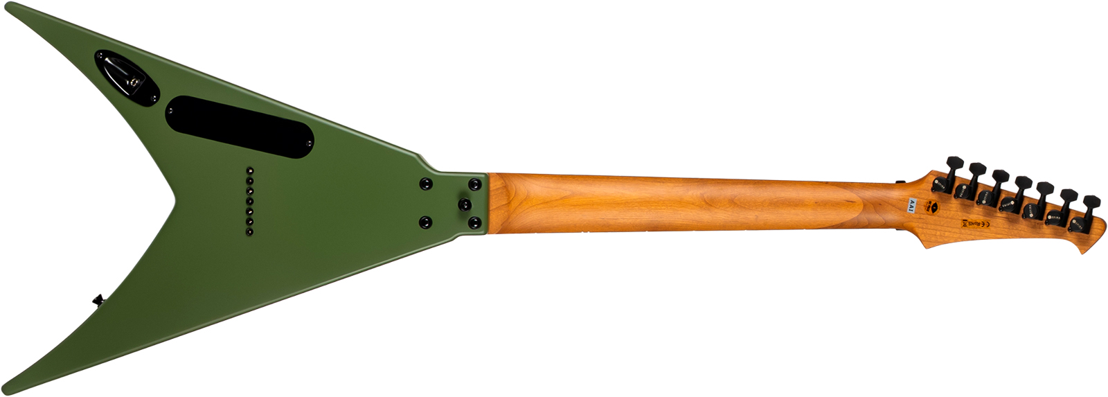 Spira Guitars V407 Mgr 7c 2h Ht Eb - Green Satin - Guitarra electrica metalica - Variation 1