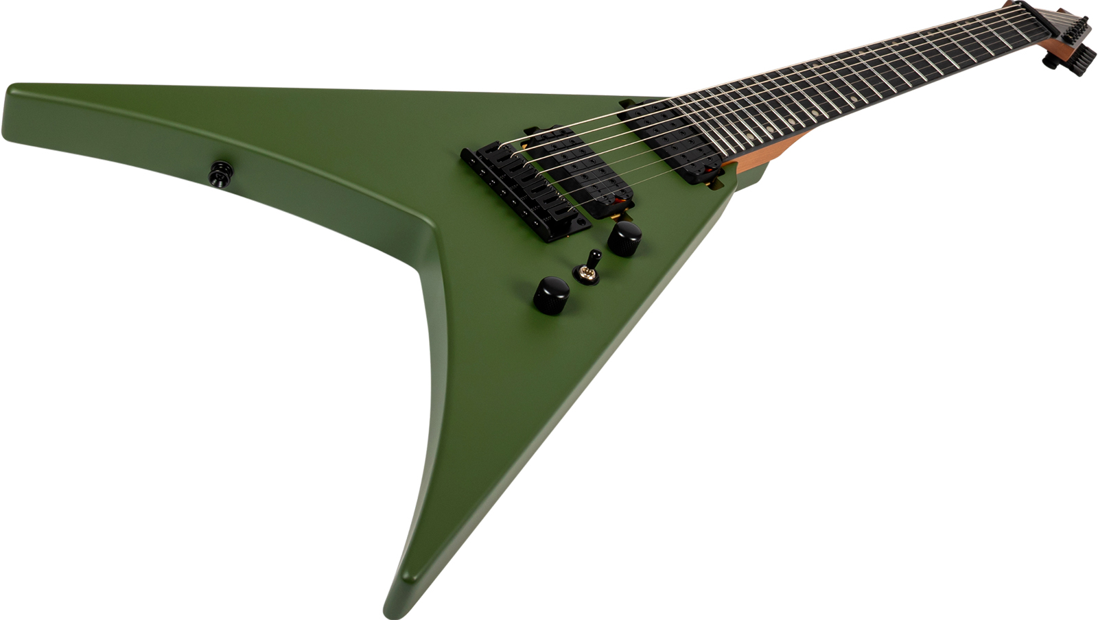 Spira Guitars V407 Mgr 7c 2h Ht Eb - Green Satin - Guitarra electrica metalica - Variation 2
