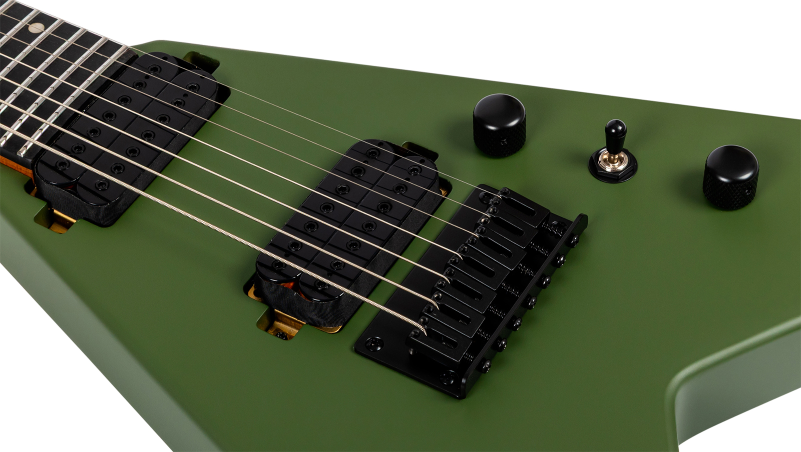 Spira Guitars V407 Mgr 7c 2h Ht Eb - Green Satin - Guitarra electrica metalica - Variation 3