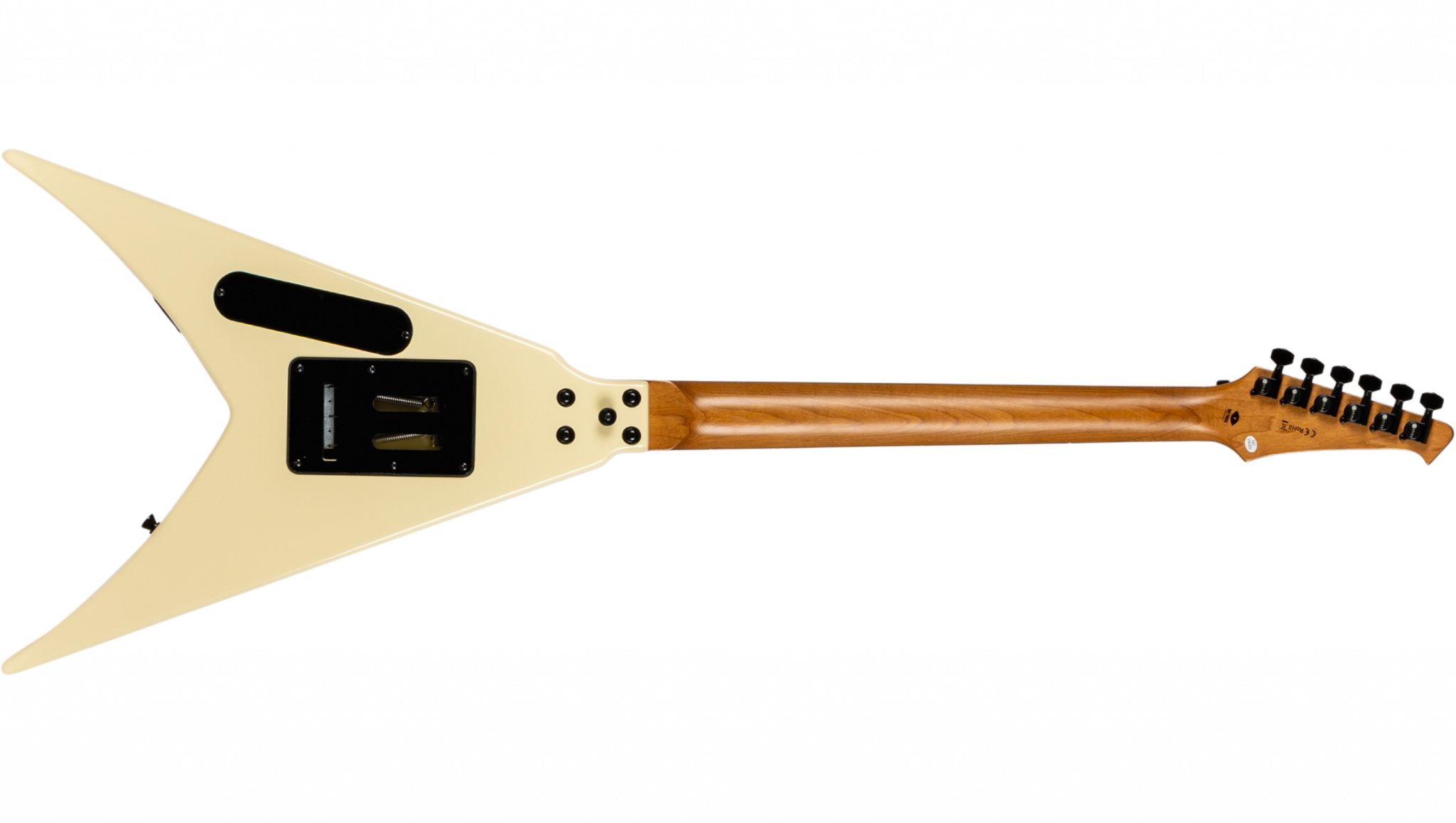 Spira Guitars V420 Awh 2h Trem Eb - Antique White Stripe - Guitarra electrica metalica - Variation 1