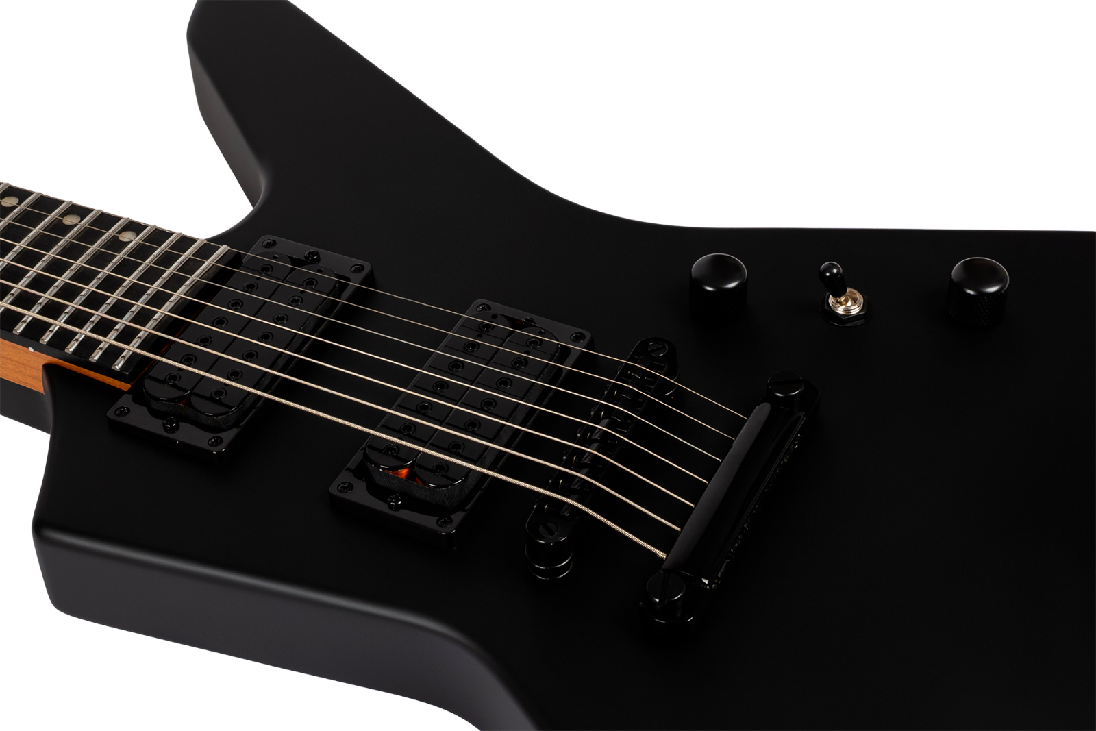 Spira Guitars X407 Mbk 7c 2h Ht Mn - Black Satin - Guitarra electrica metalica - Variation 3