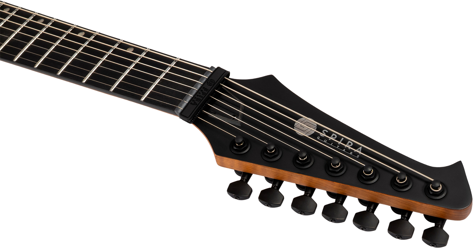 Spira Guitars X407 Mbk 7c 2h Ht Mn - Black Satin - Guitarra electrica metalica - Variation 4