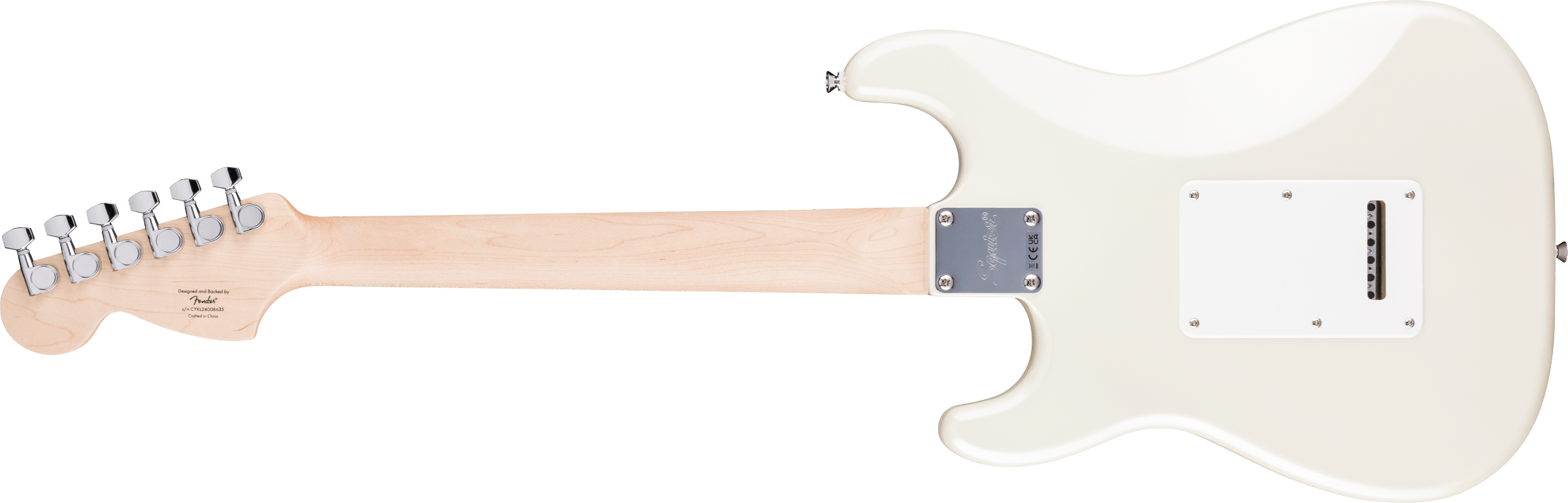 Squier Affinity Strat Junior Ltd Hss Trem Mn - Pearl White - Guitarra eléctrica con forma de str. - Variation 1
