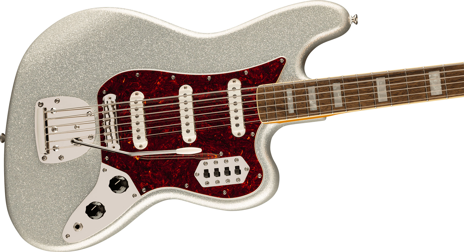 Squier Bass Vi Classic Vibe Fsr Ltd 3s Trem Lau - Silver Sparkle Matching Headstock - Bajo eléctrico de cuerpo sólido - Variation 2