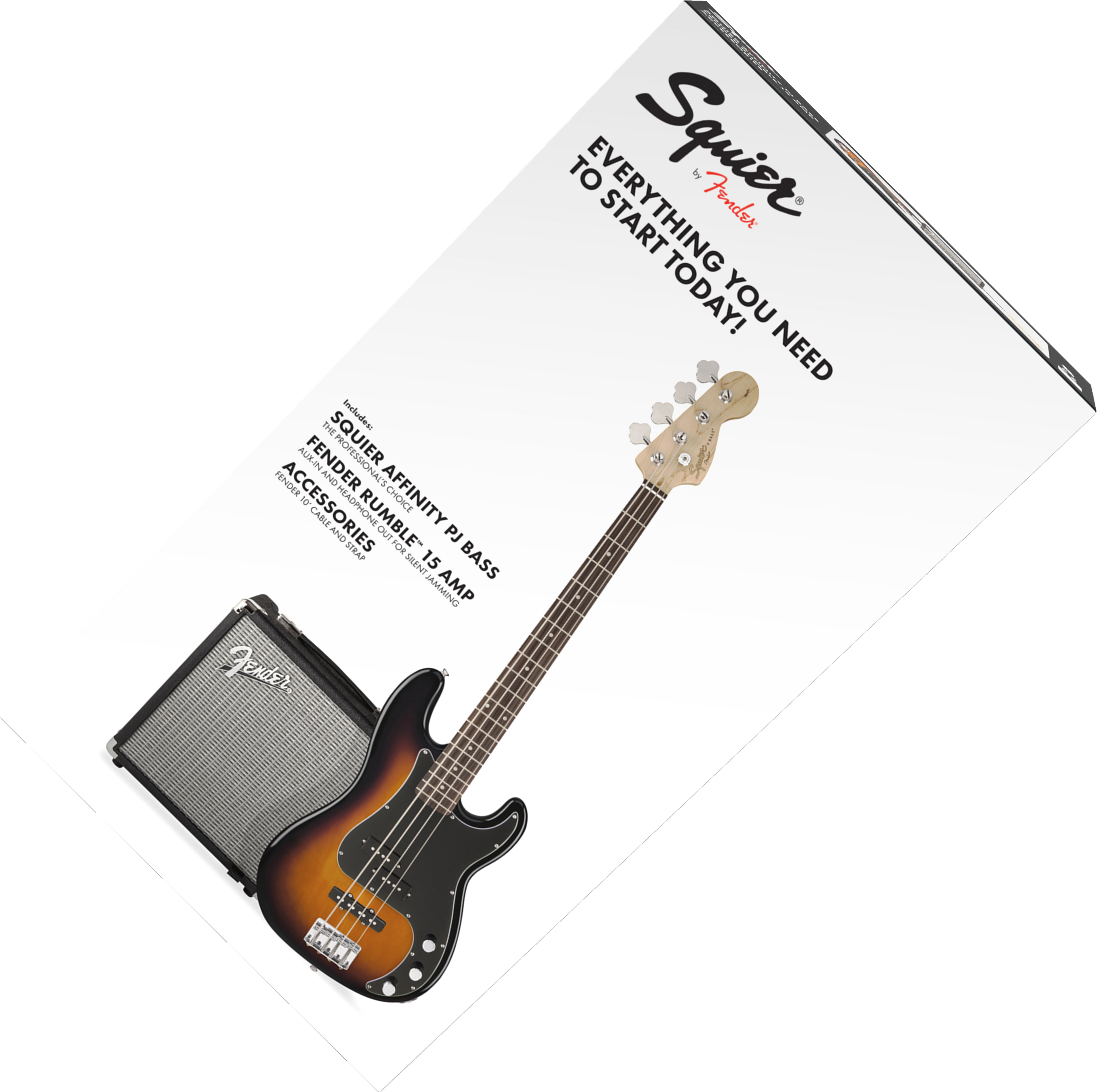 Squier Affinity Series Precision Bass Pj Pack (lau) - Brown Sunburst - Bajo eléctrico de cuerpo sólido - Main picture