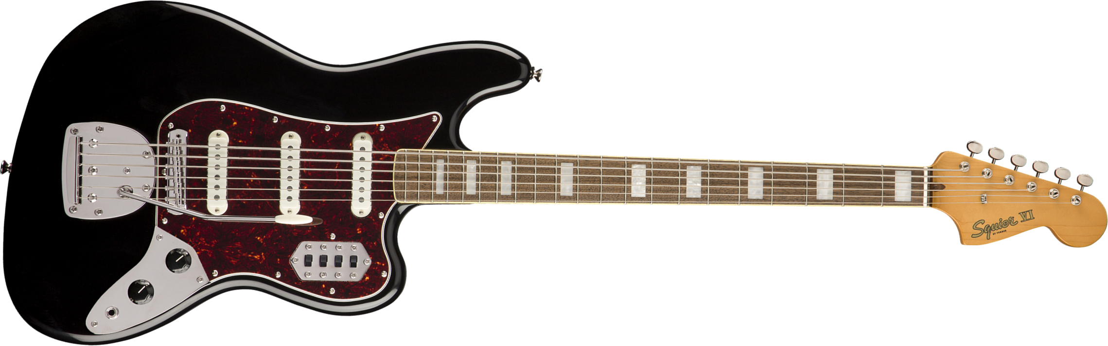 Squier Bass Vi Classic Vibe 2019 Sss Trem Lau - Black - Guitarra eléctrica con forma de str. - Main picture