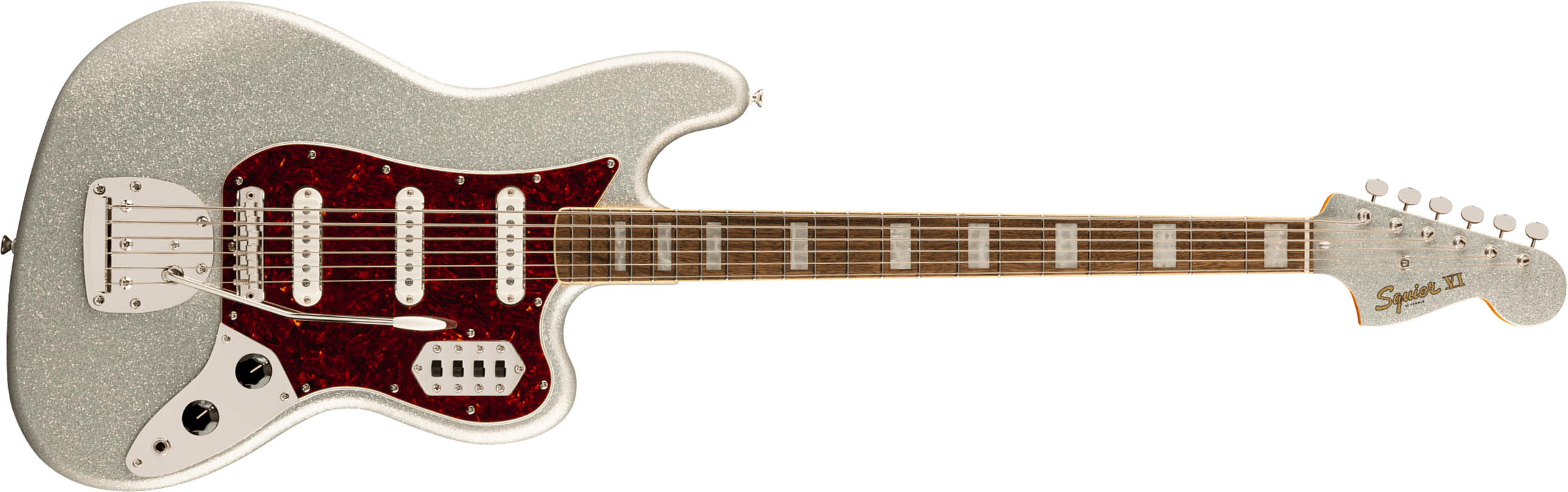 Squier Bass Vi Classic Vibe Fsr Ltd 3s Trem Lau - Silver Sparkle Matching Headstock - Bajo eléctrico de cuerpo sólido - Main picture