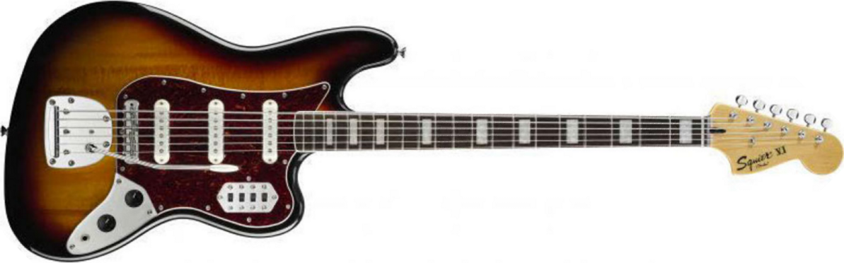 Squier Bass Vi Vintage Modified (rw) - 3-color Sunburst - Bajo eléctrico de cuerpo sólido - Main picture