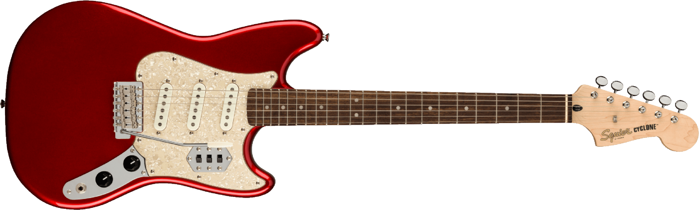Squier Cyclone Paranormal 3s Trem Lau - Candy Apple Red - Guitarra electrica retro rock - Main picture