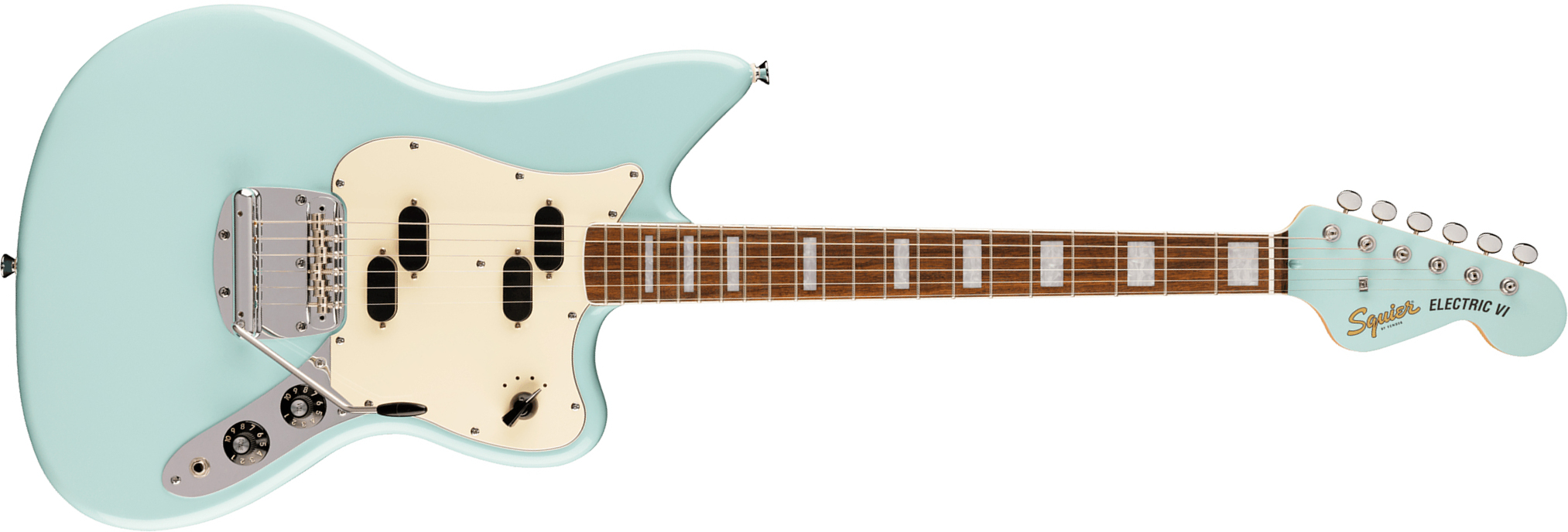 Squier Electric Vi Paranormal Shsc 2s Trem Lau - Daphne Blue - Guitarra electrica retro rock - Main picture