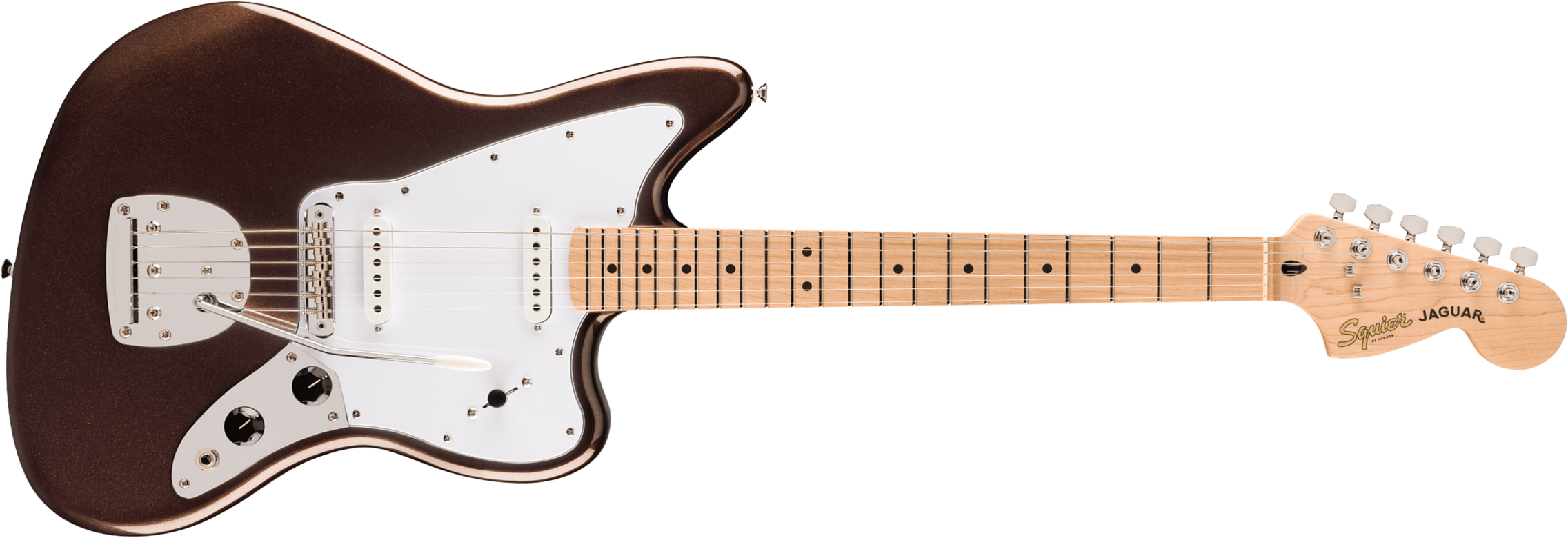 Squier Jaguar Affinity 2s Trem Lau - Mystic Metallic Brown - Guitarra electrica retro rock - Main picture