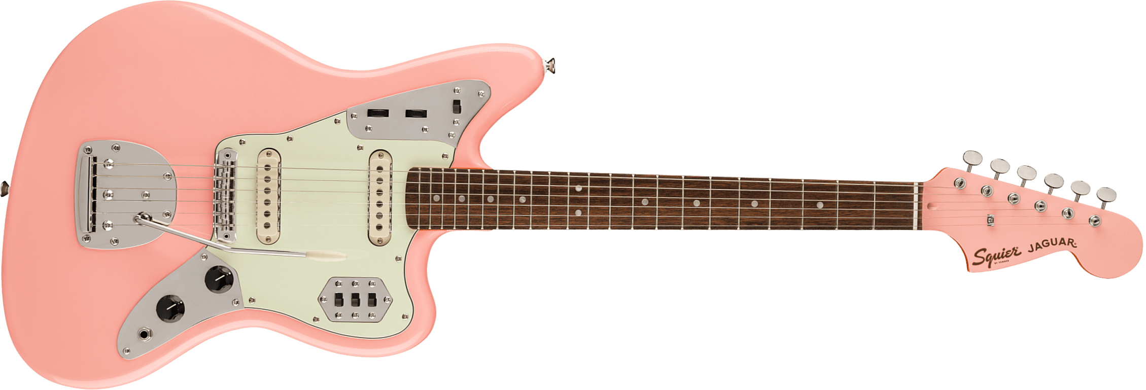 Squier Jaguar Classic Vibe 60s Fsr Ltd Lau - Shell Pink - Guitarra electrica retro rock - Main picture