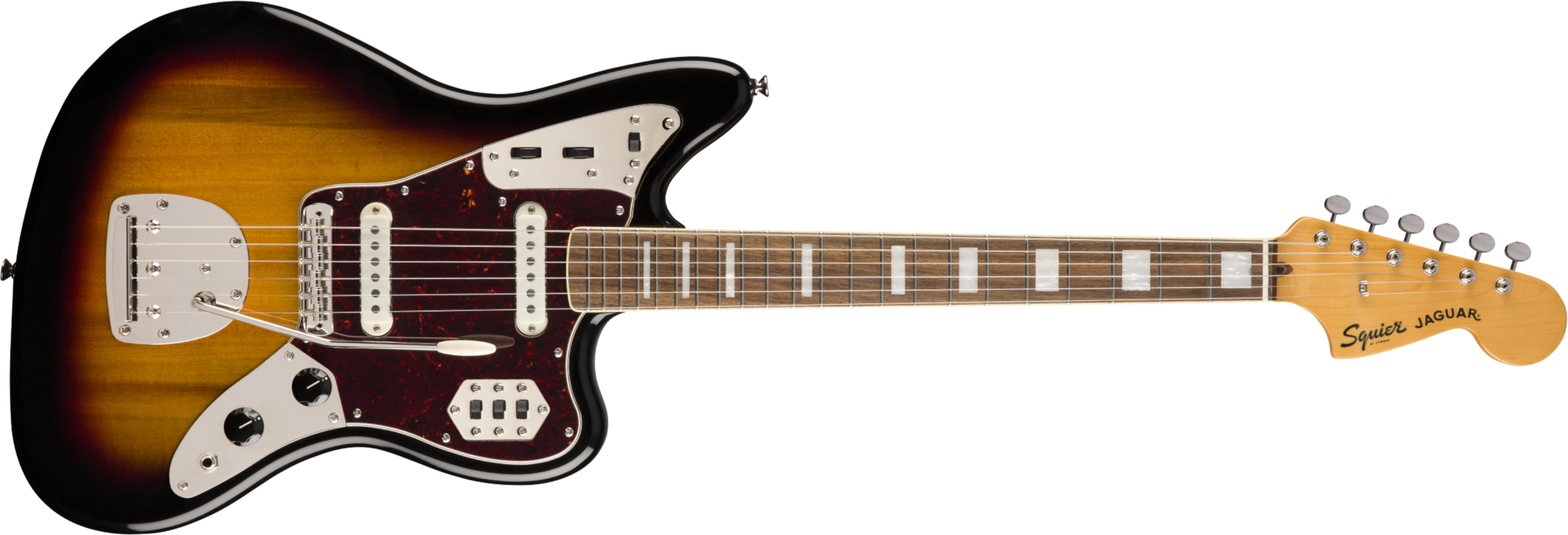 Squier Jaguar Classic Vibe 70s 2019 Lau - 3-color Sunburst - Guitarra electrica retro rock - Main picture