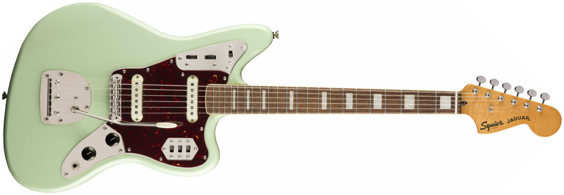 Squier Jaguar Classic Vibe 70s 2019 Lau - Surf Green - Guitarra electrica retro rock - Main picture