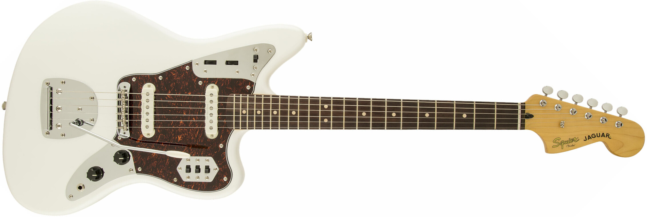 Squier Jaguar Vintage Modified Ss Lau - Olympic White - Guitarra electrica retro rock - Main picture