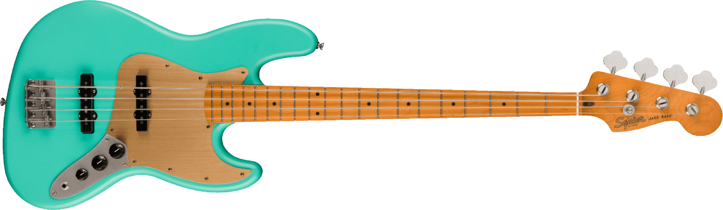 Squier Jazz Bass 40th Anniversary Gold Edition Mn - Satin Seafoam Green - Bajo eléctrico de cuerpo sólido - Main picture