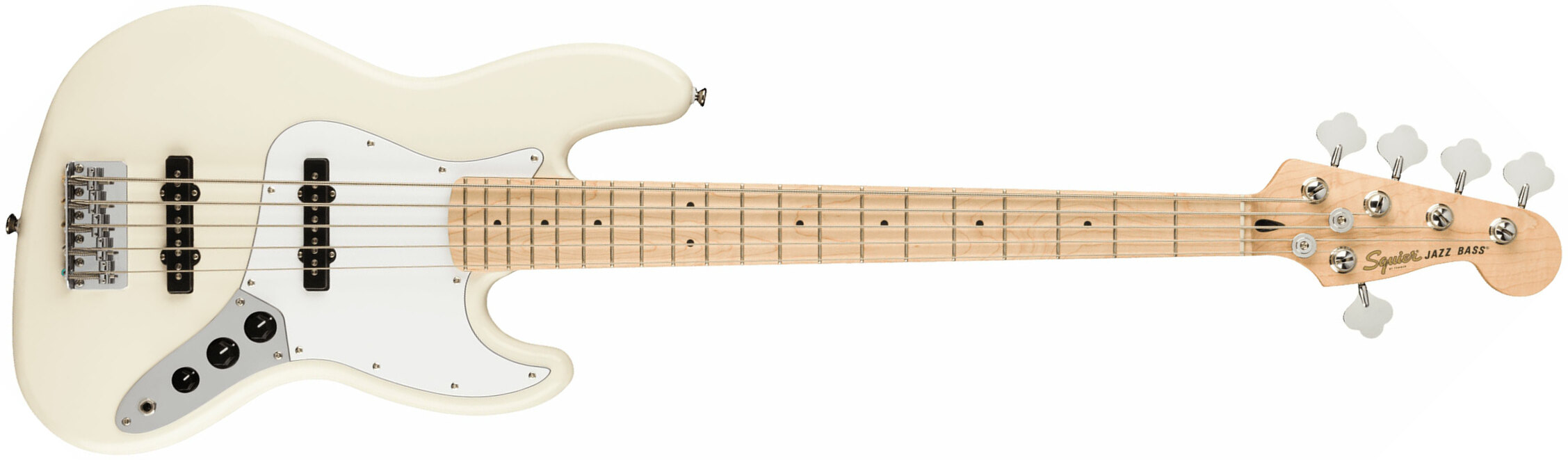 Squier Jazz Bass Affinity V 2021 5-cordes Mn - Olympic White - Bajo eléctrico de cuerpo sólido - Main picture