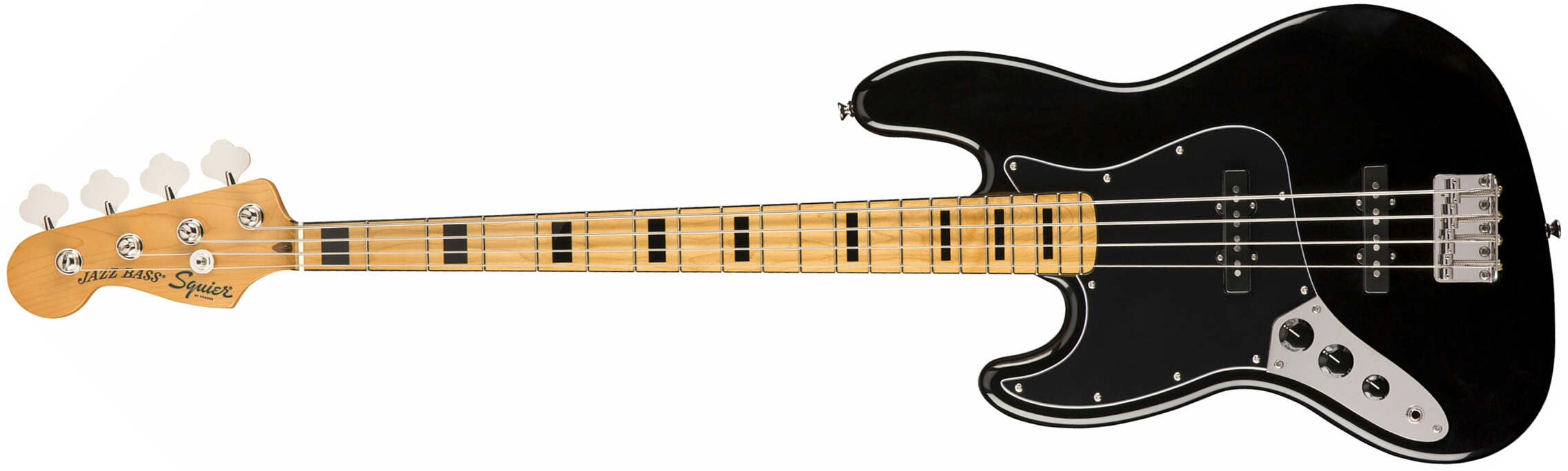 Squier Jazz Bass Classic Vibe 70s Lh Gaucher 2019 Mn - Black - Bajo eléctrico de cuerpo sólido - Main picture