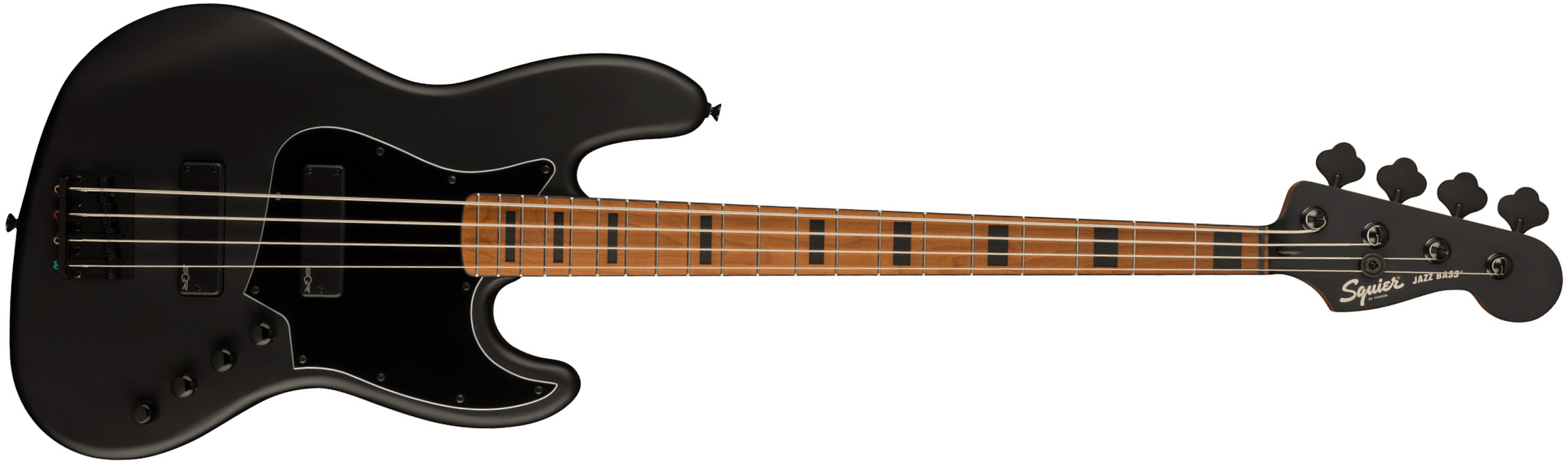 Squier Jazz Bass Contemporary Active Hh Black Pickguard Fsr Mn - Flat Black - Bajo eléctrico de cuerpo sólido - Main picture