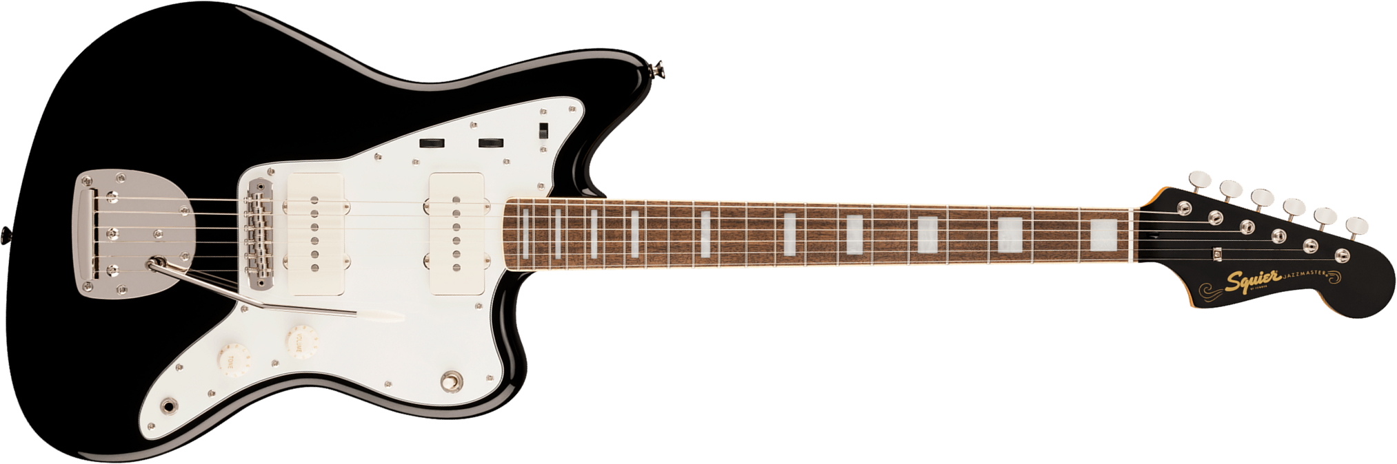 Squier Jazzmaster 60s Classic Vibe Ltd 2s Trem Lau - Black - Guitarra electrica retro rock - Main picture
