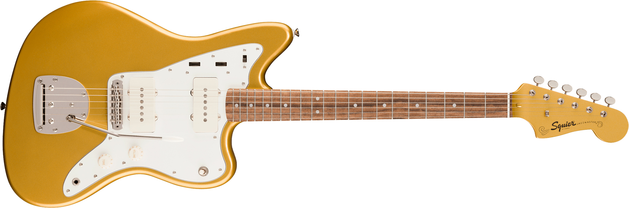 Squier Jazzmaster Classic Vibe 60s Fsr Ltd 2s Trem Lau - Aztec Gold Matching Headstock - Guitarra electrica retro rock - Main picture