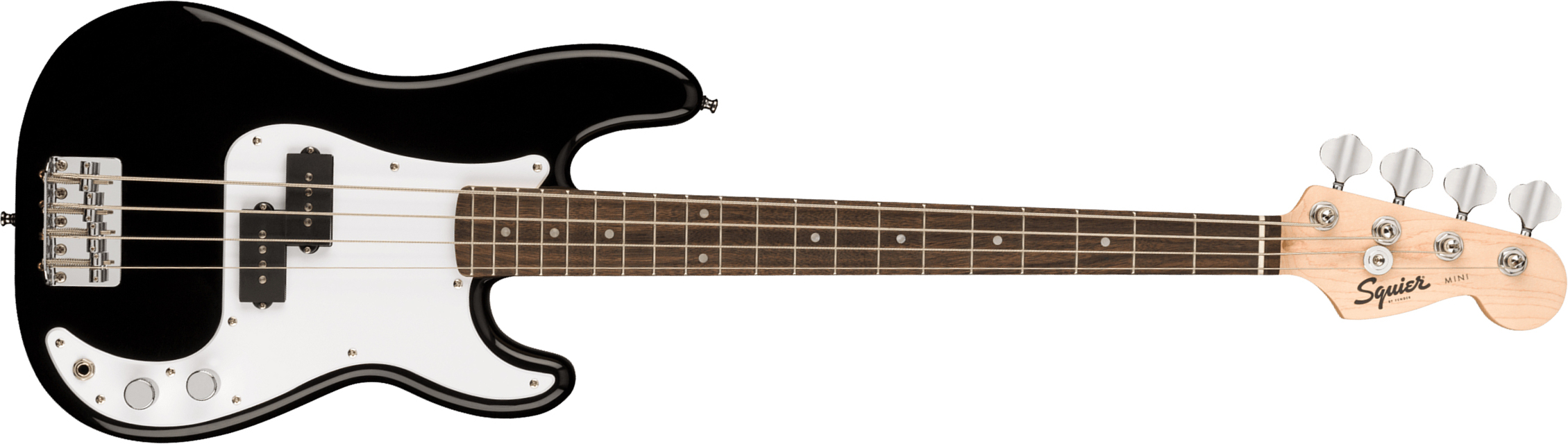 Squier Mini Precision Bass Bullet Lau - Black - Bajo eléctrico de viaje - Main picture