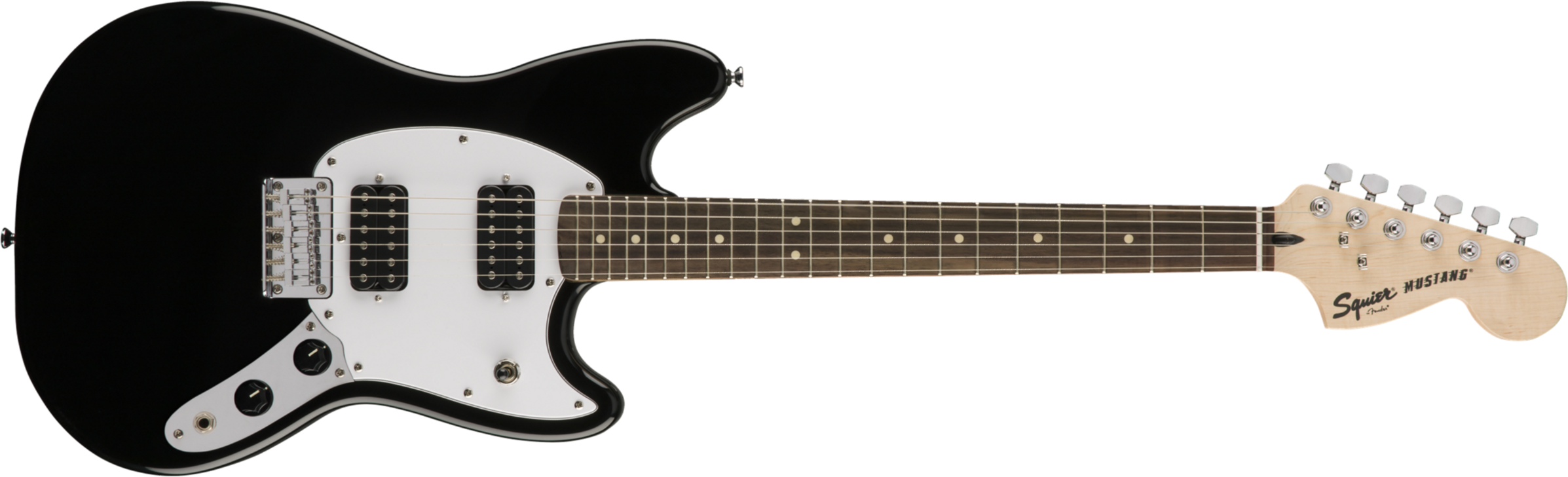 Squier Mustang Bullet Hh 2019 Ht Lau - Black - Guitarra electrica retro rock - Main picture