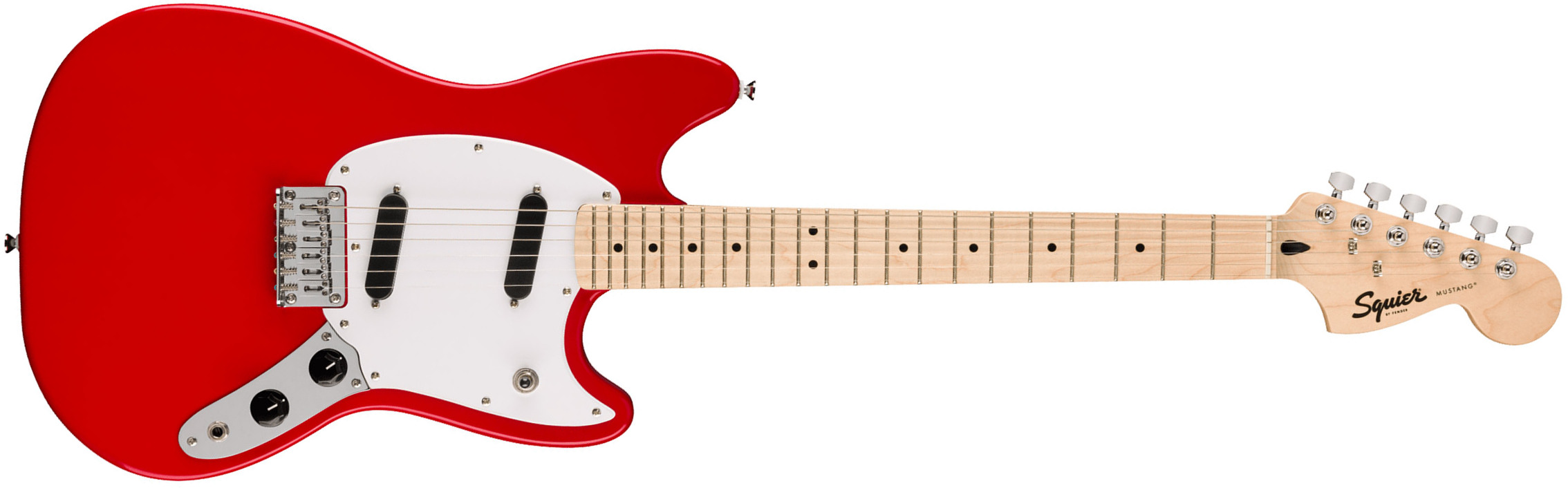 Squier Mustang Sonic 2s Ht Mn - Torino Red - Guitarra electrica retro rock - Main picture