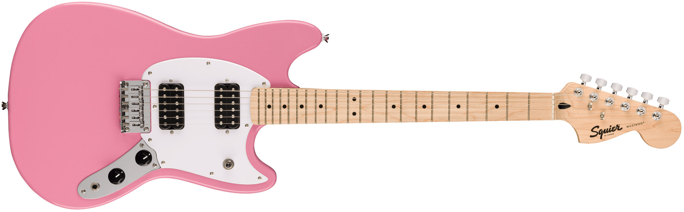 Squier Mustang Sonic Hh 2h Ht Mn - Flash Pink - Guitarra electrica retro rock - Main picture