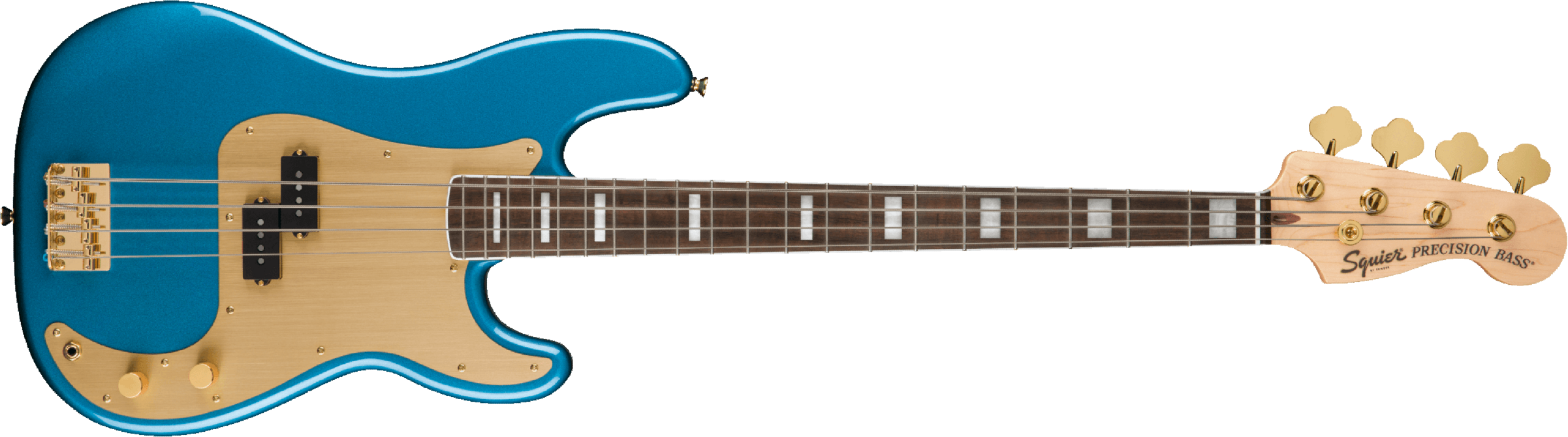 Squier Precision Bass 40th Anniversary Gold Edition Lau - Lake Placid Blue - Bajo eléctrico de cuerpo sólido - Main picture