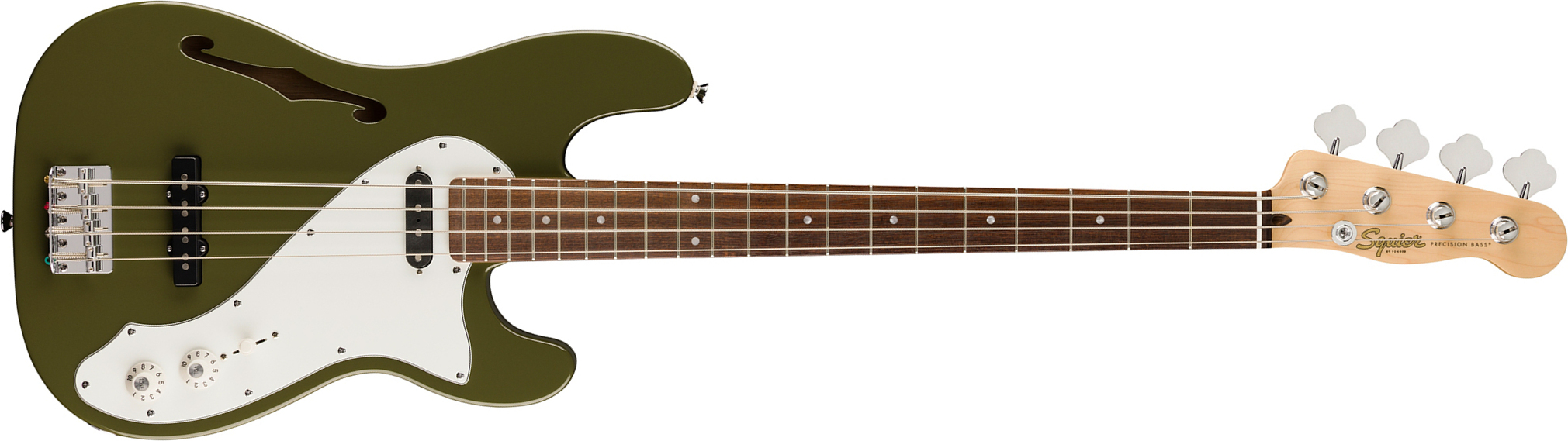 Squier Precision Bass Thinline Sj Paranormal Lau - Olive - Bajo eléctrico de cuerpo sólido - Main picture