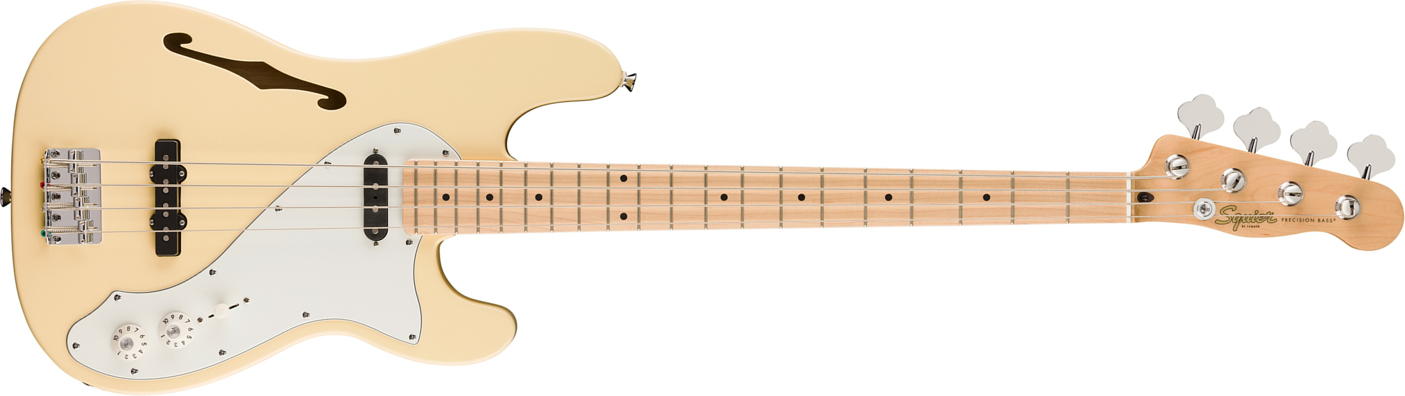 Squier Precision Bass Thinline Sj Paranormal Mn - Vintage White - Bajo eléctrico de cuerpo sólido - Main picture