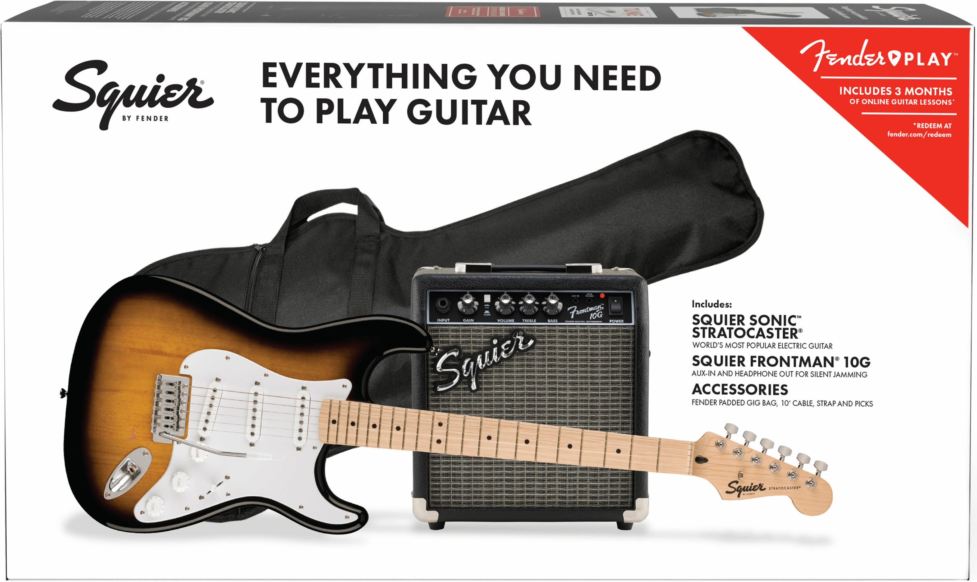 Squier Sonic Strat Pack 3s Trem Mn - 2-color Sunburst - Packs guitarra eléctrica - Main picture