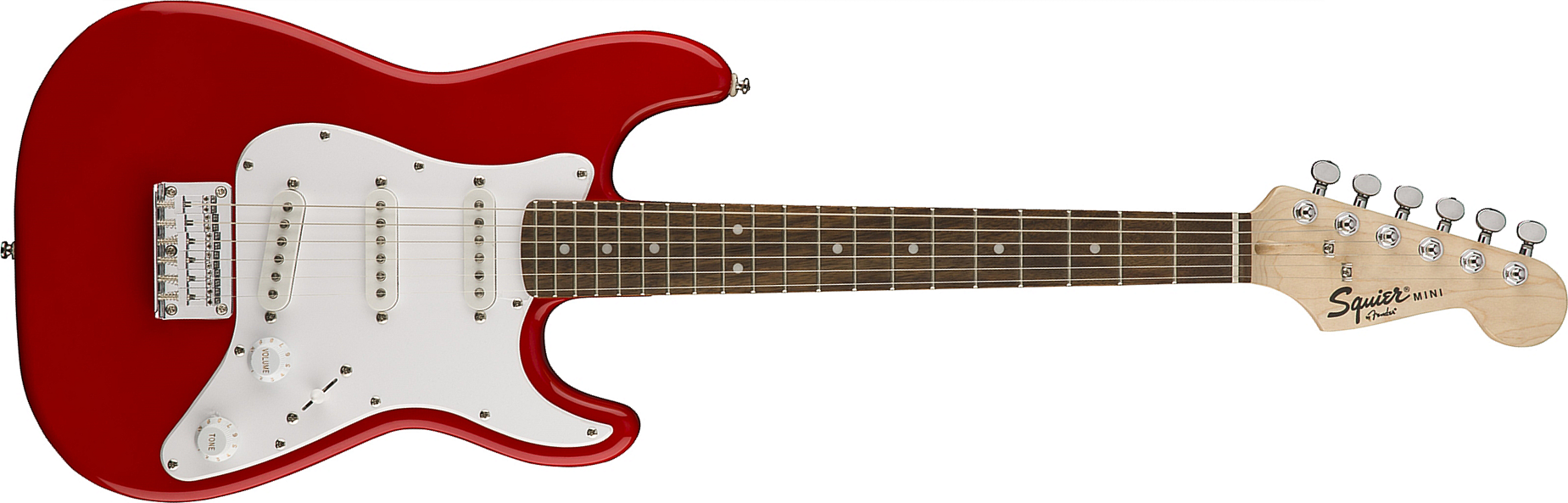 Squier Squier Mini Strat V2 Ht Sss Lau - Torino Red - Guitarra eléctrica para niños - Main picture