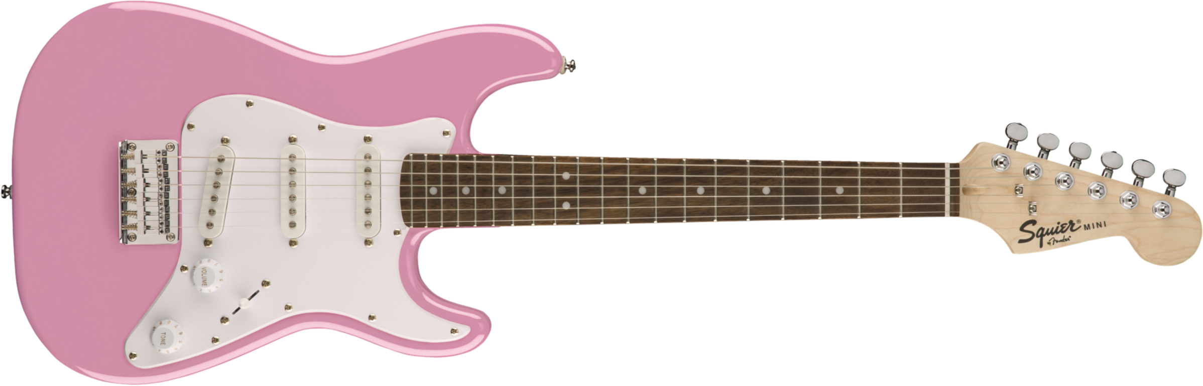 Squier Squier Mini Strat V2 Ht Sss Lau - Pink - Guitarra eléctrica para niños - Main picture
