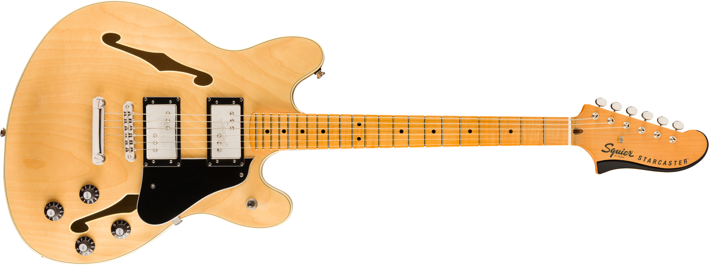 Squier Starcaster Classic Vibe 2019 Hh Ht Mn - Natural - Guitarra eléctrica semi caja - Main picture