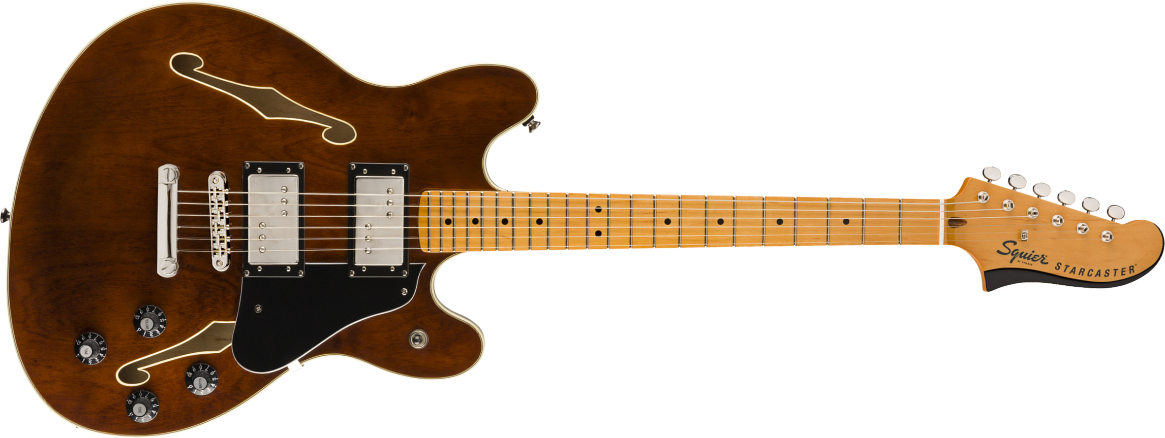 Squier Starcaster Classic Vibe 2019 Hh Ht Mn - Walnut - Guitarra eléctrica semi caja - Main picture