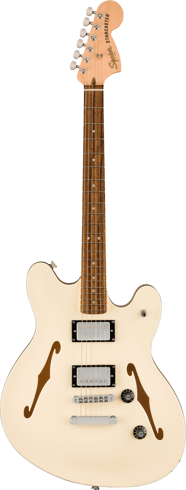 Squier Starcaster Deluxe Affinity Ind 2h Ht Lau - Olympic White - Guitarra electrica retro rock - Main picture