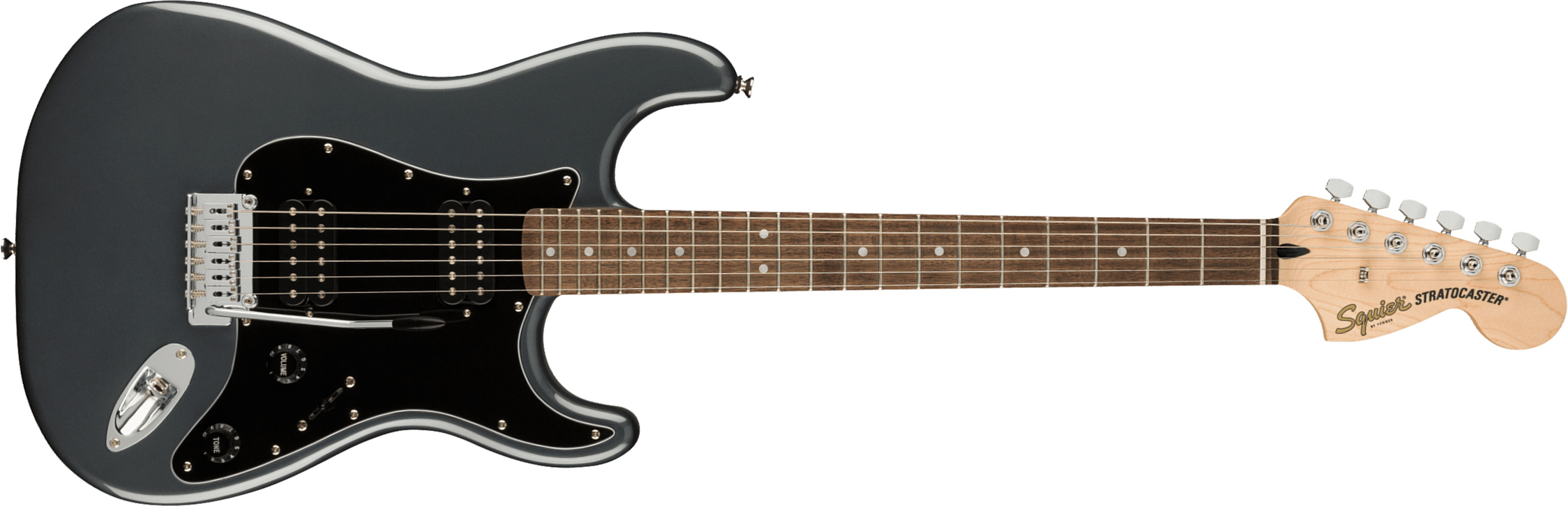 Squier Strat Affinity 2021 Hh Trem Lau - Charcoal Frost Metallic - Guitarra eléctrica con forma de str. - Main picture