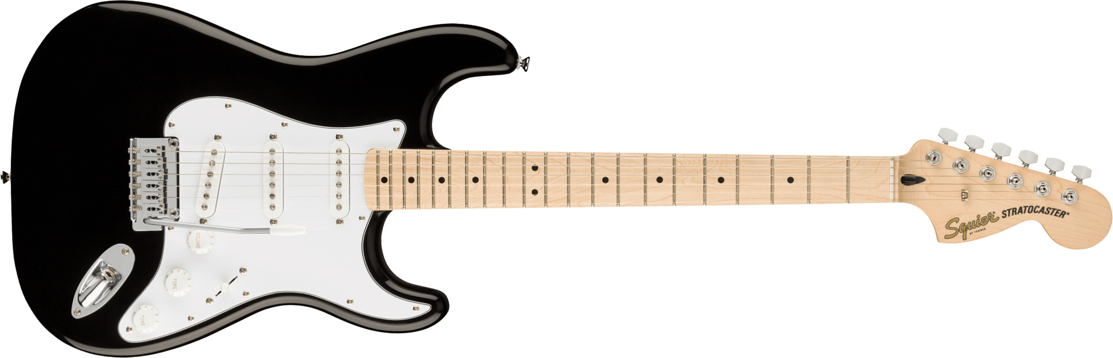 Squier Strat Affinity 2021 Sss Trem Mn - Black - Guitarra eléctrica con forma de str. - Main picture