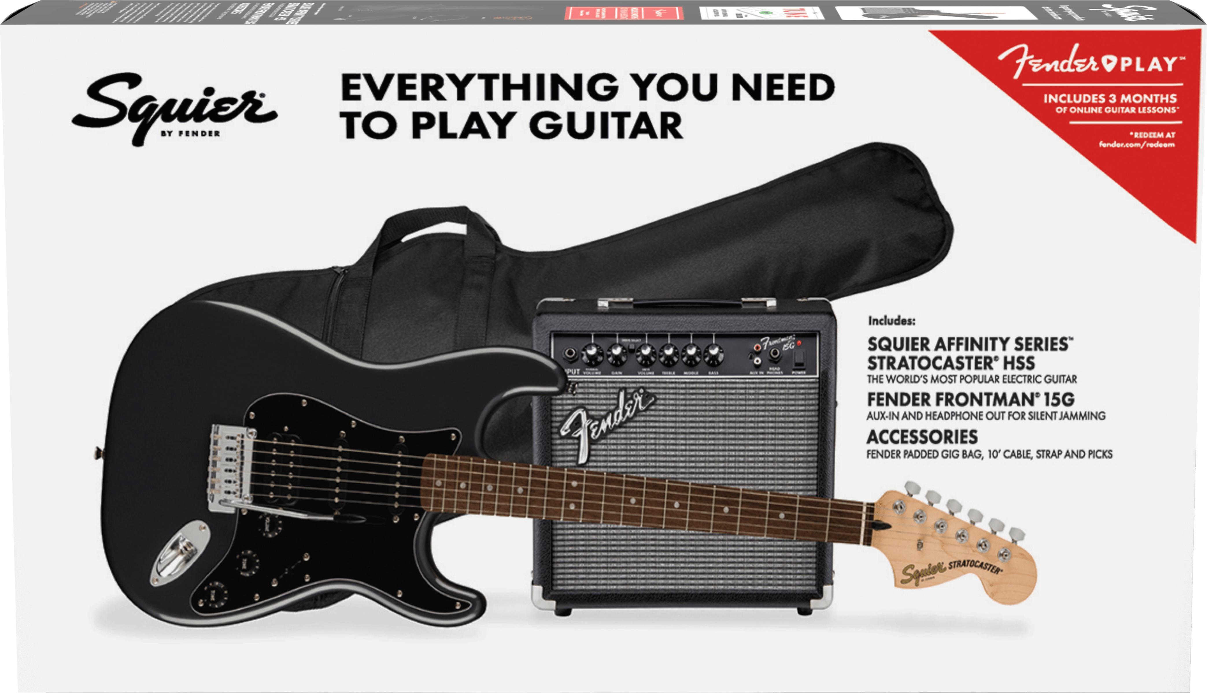 Packs guitarra eléctrica Squier Strat Affinity HSS Pack - Charcoal frost metallic