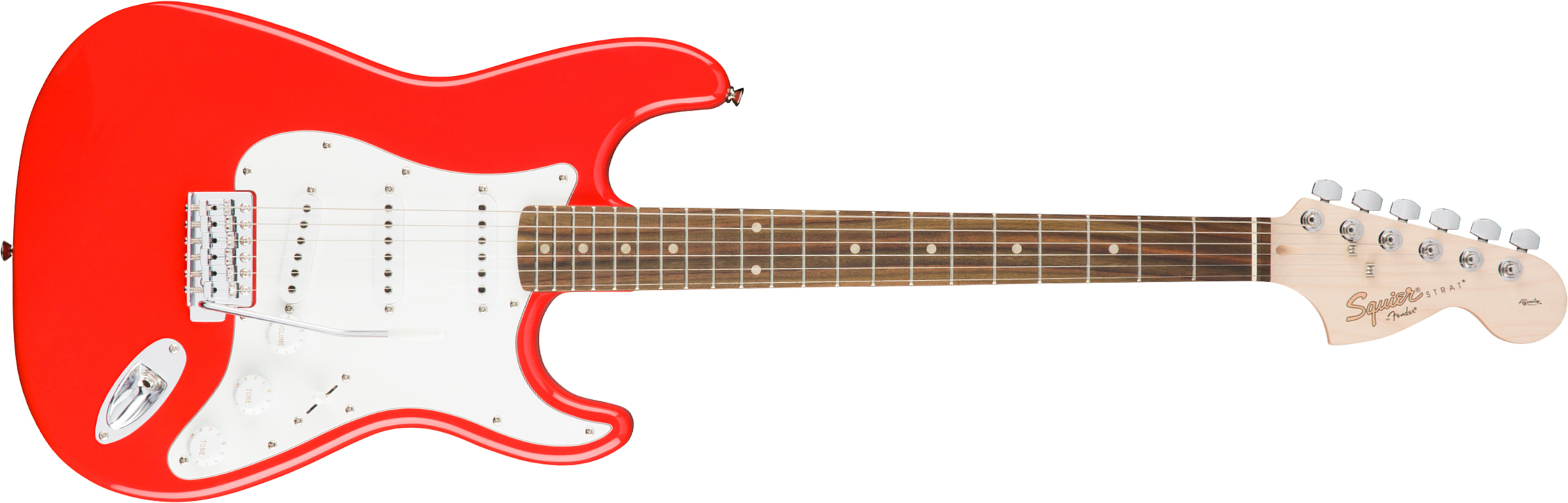 Squier Strat Affinity Sss Trem Lau - Race Red - Guitarra eléctrica con forma de str. - Main picture